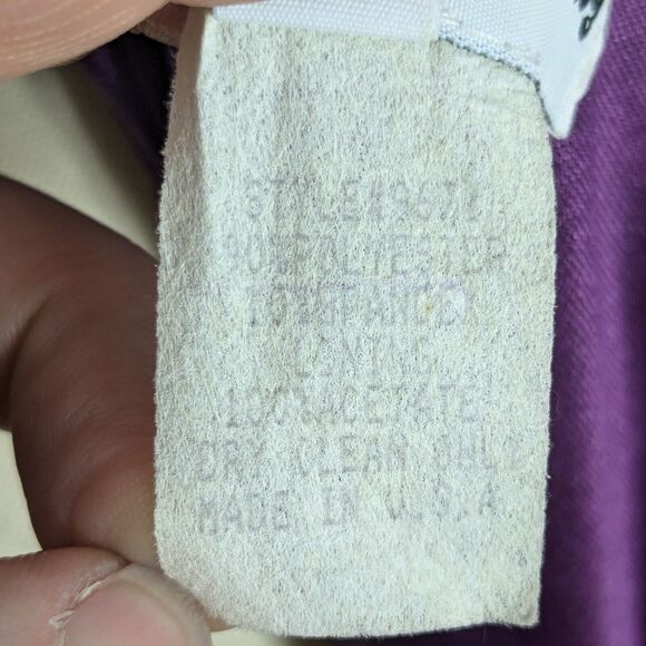 Vintage Dave Johnny Prom Dress Maxi Gown 90S Y2K Goth Crushed Velvet Blue M - Picture 12 of 12